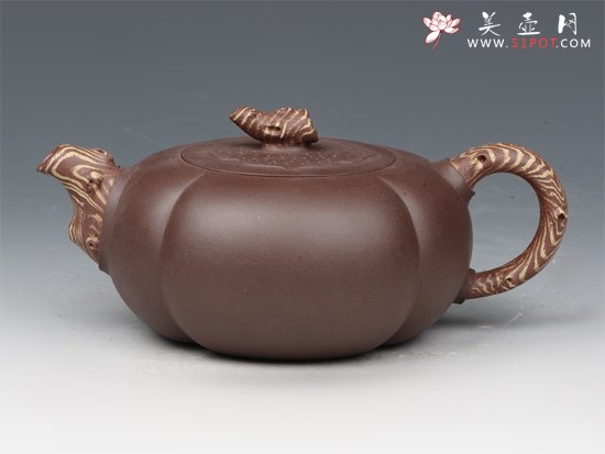 紫砂壶图片：扁柿 - 美壶网