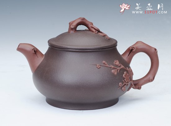 紫砂壶图片：梅花潘壶 - 美壶网