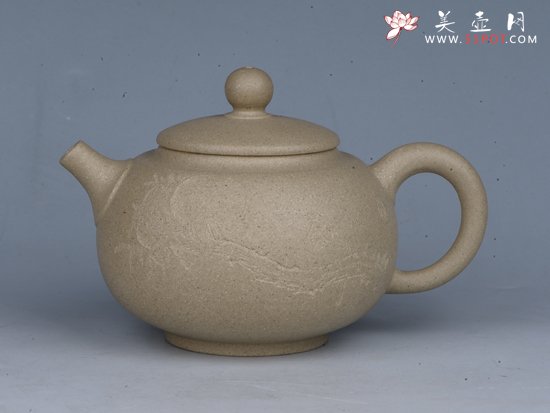 紫砂壶图片：圆珠 容量：200cc  泥料：本山绿泥 - 美壶网