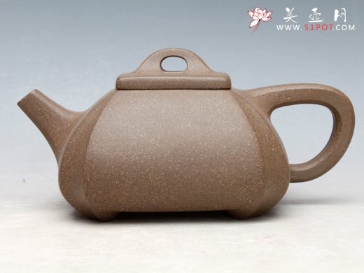 紫砂壶图片：抽角石瓢 - 美壶网