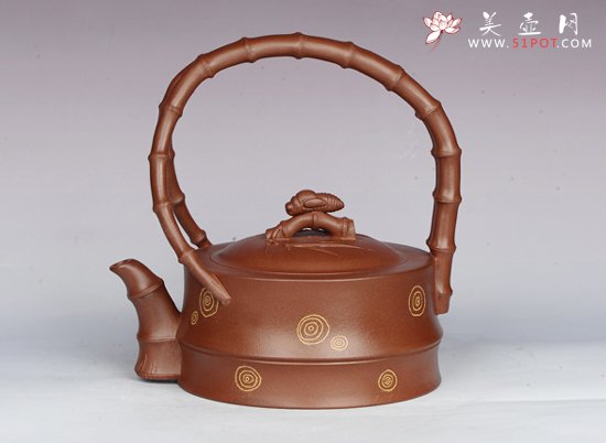 紫砂壶图片：知足常乐提梁 - 美壶网