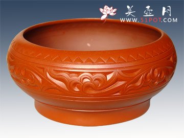 紫砂壶图片：大号喷浆茶洗 - 美壶网