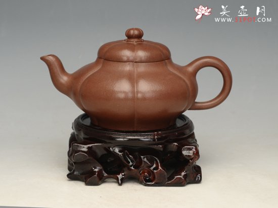 紫砂壶图片：菱花筋囊   容量：250cc - 美壶网