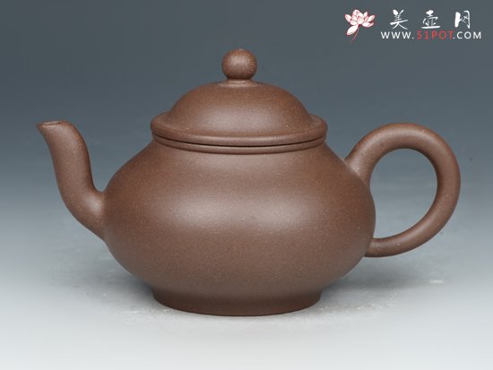 紫砂壶图片：小潘壶 5号井老紫泥 130cc - 美壶网