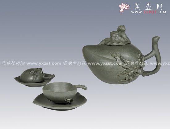 紫砂壶图片：寿桃茶具壶 拷贝 - 美壶网
