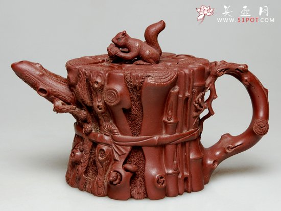 紫砂壶图片：束柴三友  220cc - 美壶网
