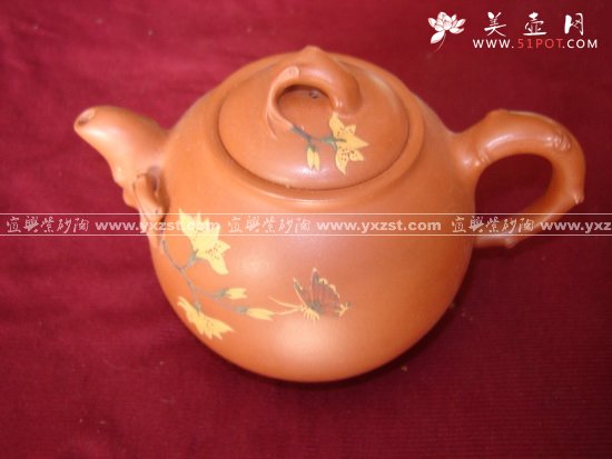 紫砂壶图片：红叶壶350cc - 美壶网