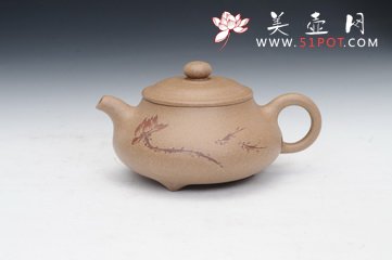 紫砂壶图片：清莲（吉祥制，王玉美绘） - 美壶网