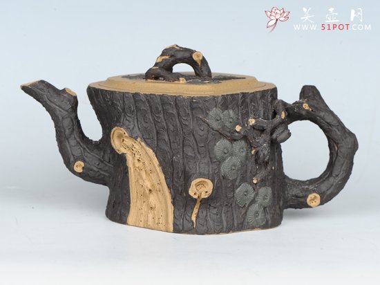 紫砂壶图片：松段   泥料：本山绿泥 - 美壶网