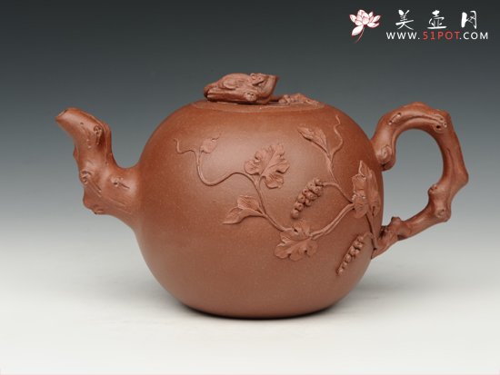 紫砂壶图片：松鼠葡萄 - 美壶网