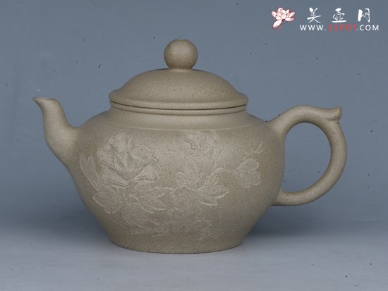 紫砂壶图片：笑樱  容量：200cc  泥料：本山绿泥 - 美壶网