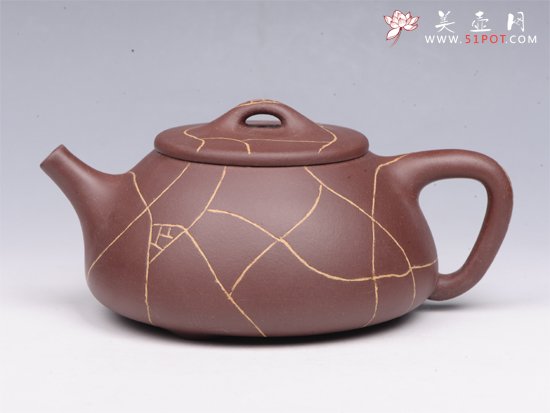 紫砂壶图片：开片石瓢 - 美壶网