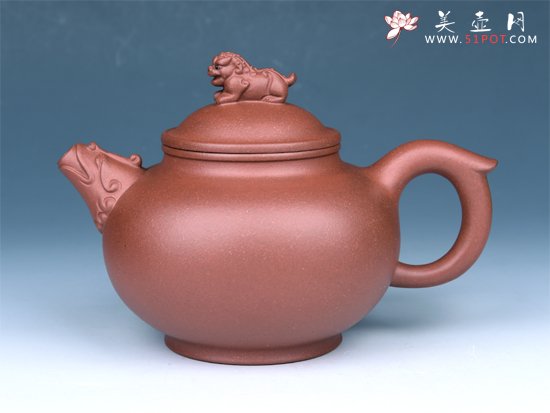 紫砂壶图片：圣狮纳福壶 - 美壶网