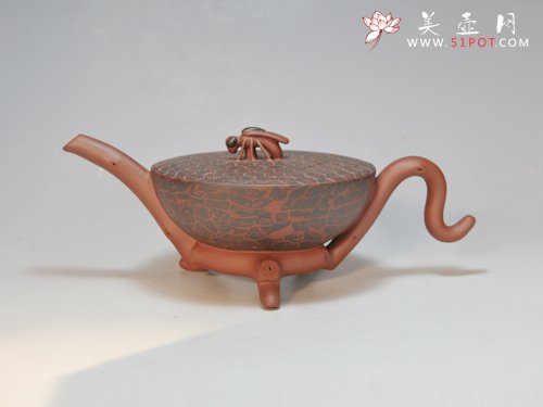 紫砂壶图片：蜂巢  350CC    绞泥 - 美壶网