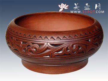 紫砂壶图片：大号仿古茶洗 - 美壶网