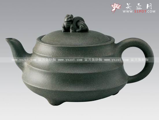 紫砂壶图片：螭虎串环壶 - 美壶网