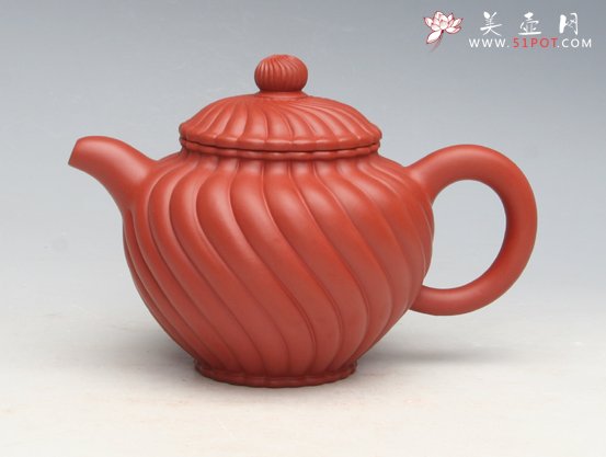 紫砂壶图片：朱泥转菊 副本 - 美壶网