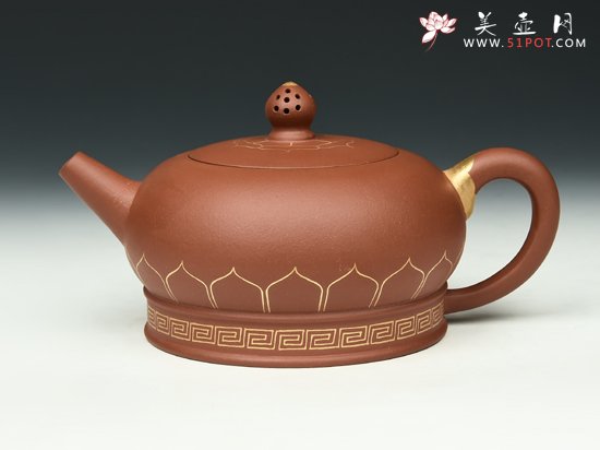 紫砂壶图片：镶金壶 - 美壶网