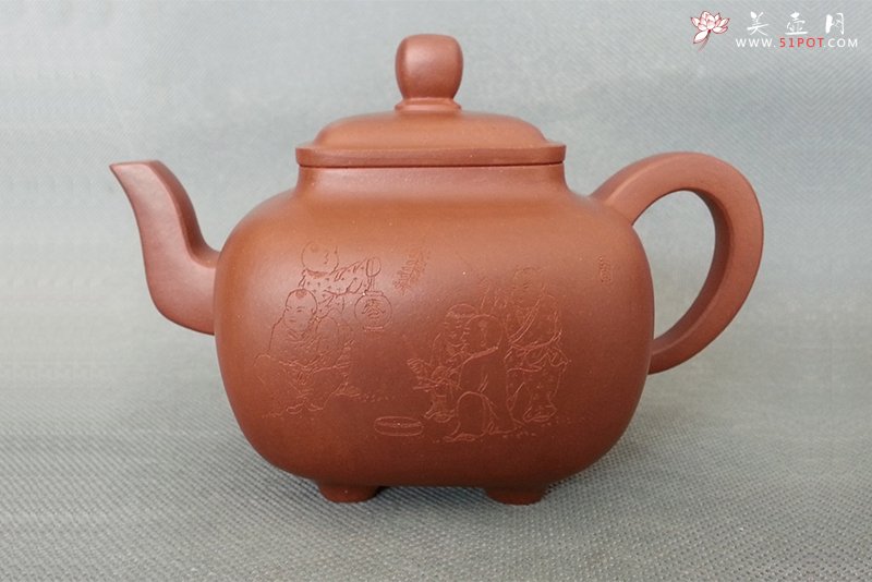 紫砂壶图片：鸣远四方壶 - 美壶网