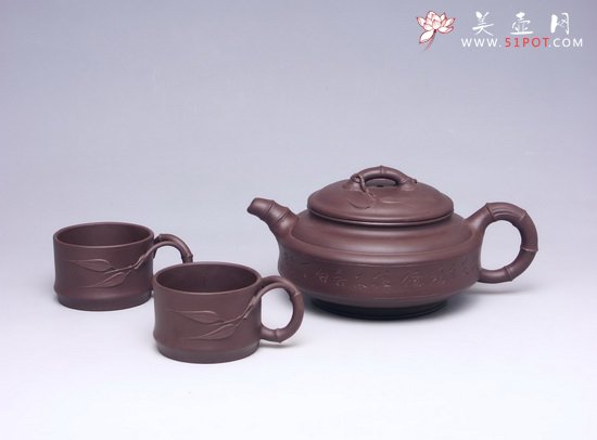 紫砂壶图片：双线竹鼓 - 美壶网