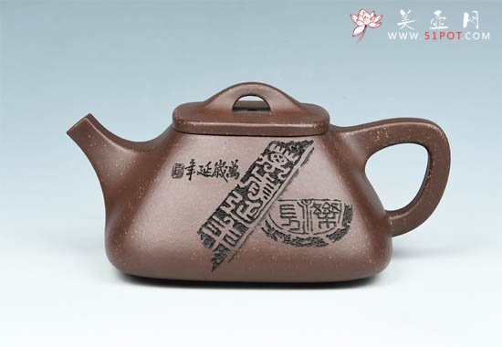 紫砂壶图片：四方石瓢 - 美壶网