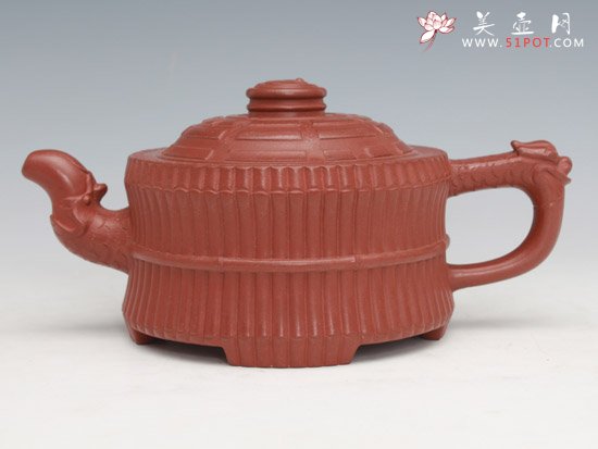 紫砂壶图片：龙头一捆竹  清水泥 - 美壶网