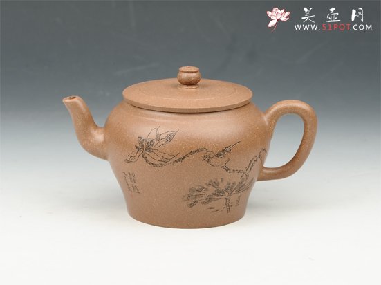 紫砂壶图片：陶缘壶 260cc 原矿老段泥 - 美壶网