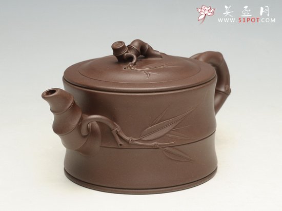 紫砂壶图片：竹段3  400cc - 美壶网