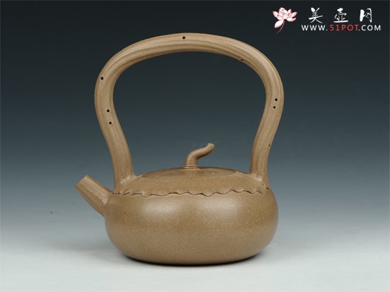 紫砂壶图片：荷叶提梁 - 美壶网