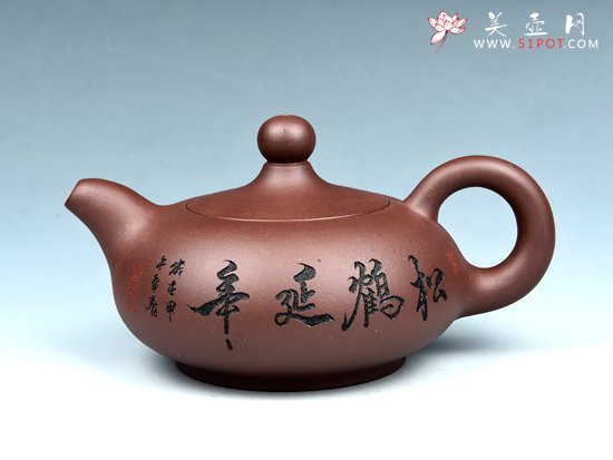 紫砂壶图片：松鹤延年 - 美壶网