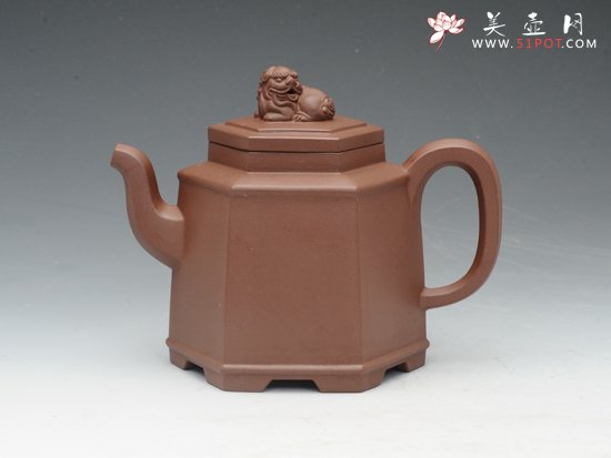 紫砂壶图片：六方醒狮 - 美壶网