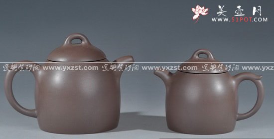 紫砂壶图片：秦权对壶 - 美壶网