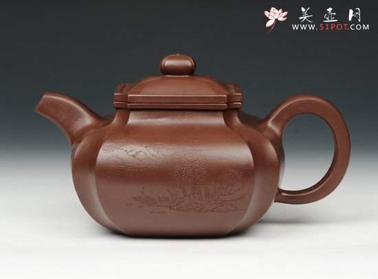 紫砂壶图片：四方抽角 - 美壶网