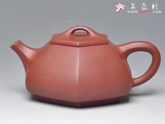 紫砂壶图片：六方石瓢（底槽青）... - 美壶网