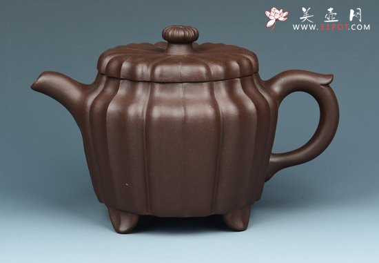 紫砂壶图片：三足筋纹 - 美壶网