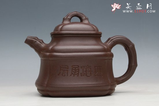 紫砂壶图片：四方竹鼎壶 - 美壶网