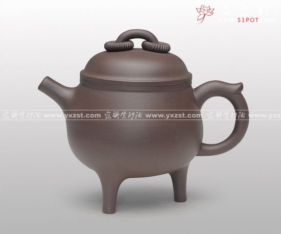 紫砂壶图片：双环三足壶 拷贝 - 美壶网