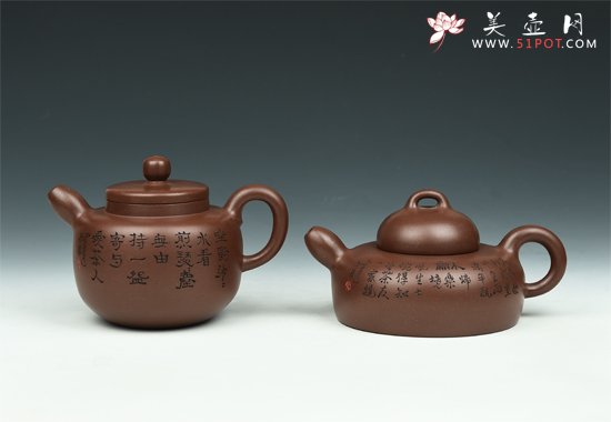 紫砂壶图片：圆珠对壶 - 美壶网