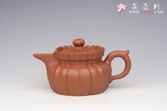 紫砂壶图片：菱花僧帽 清水泥 - 美壶网