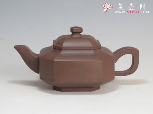 紫砂壶图片：扁八方壶 - 美壶网