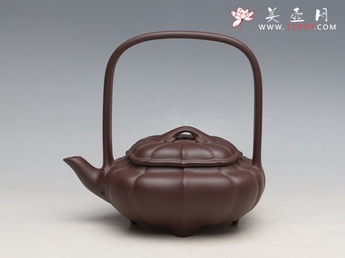 紫砂壶图片：筋囊如意提梁 - 美壶网
