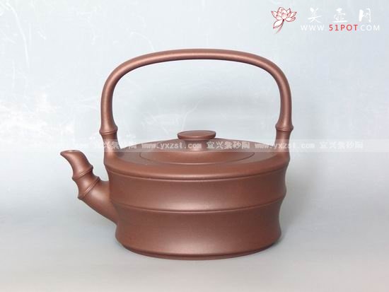紫砂壶图片：扁竹提梁 - 美壶网