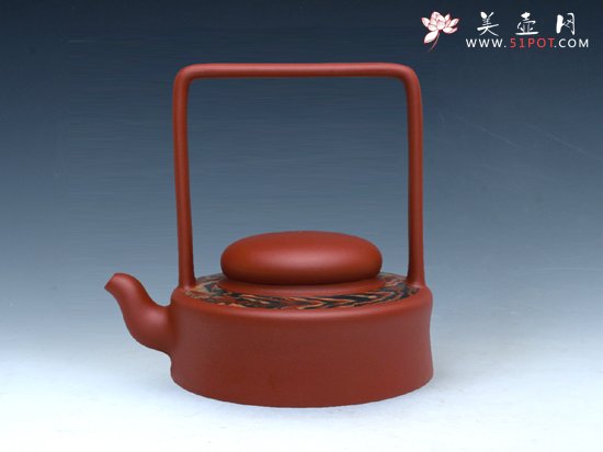 紫砂壶图片：明珠提梁壶 - 美壶网