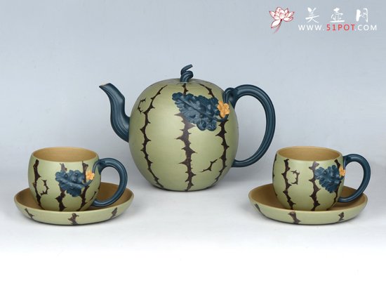 紫砂壶图片：西瓜套壶 - 美壶网