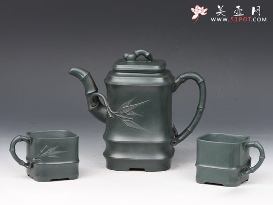 紫砂壶图片：高竹段套壶 - 美壶网