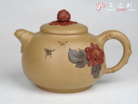 紫砂壶图片：国色天香（牡丹） ... - 美壶网