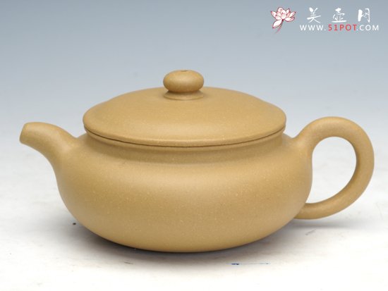 紫砂壶图片：扁鼓  泥料：本山绿泥 - 美壶网