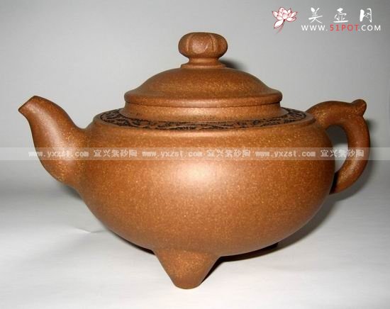 紫砂壶图片：三足花蕾壶 - 美壶网