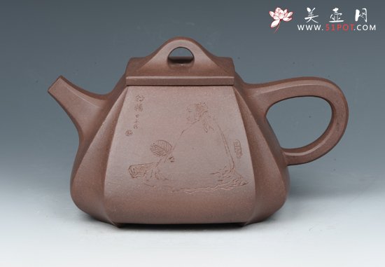 紫砂壶图片：四方抽角 - 美壶网