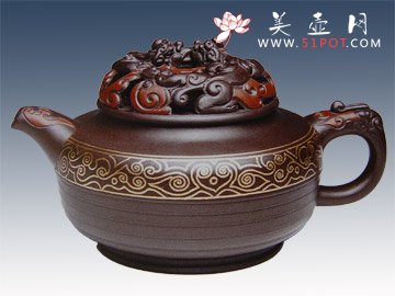 紫砂壶图片：玲珑双灵壶 - 美壶网